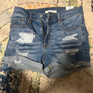 PacSun medium wash ripped jean shorts
